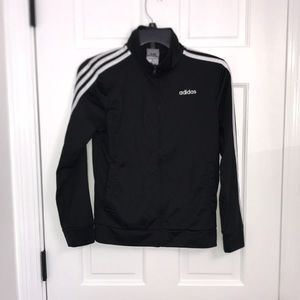 Adidas Black Jacket with Zipper and Pockets (Size: M 10/12)